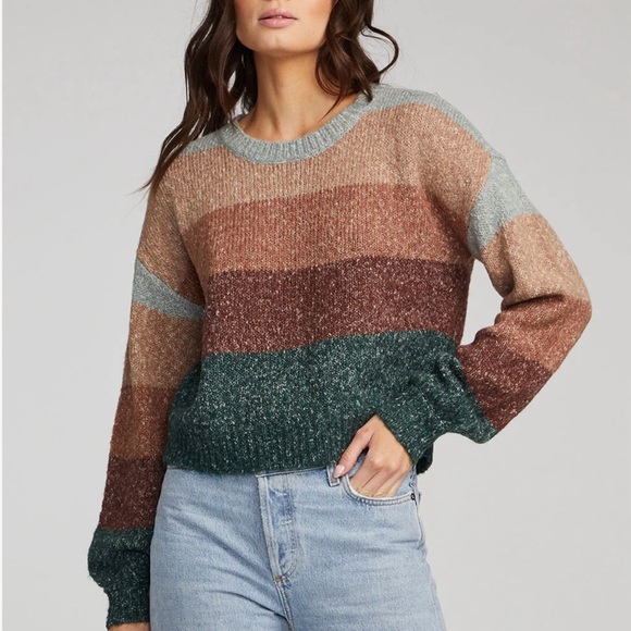 Jed Saltwater LUXE Multicolor Striped Sweater so soft size medium. - Picture 13 of 15